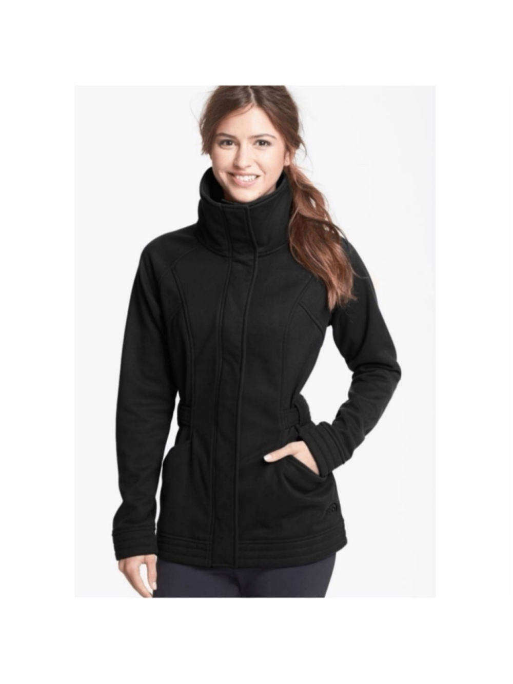 The North Face Womens Avery Fleece Jacket High Neck Full Zip Medium Black